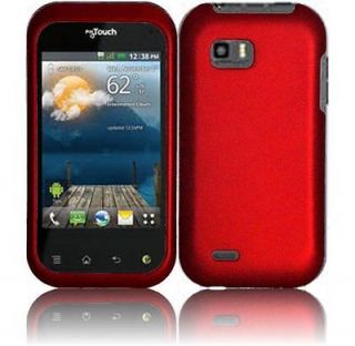 For LG Eclypse C800G Solid Fire Red Snap on Hard Case Phone Cover