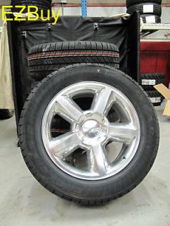 20 GMC CHEVROLET FACTORY POLISHED WHEELS 275 55 20 GOODYEAR TIRES SET 