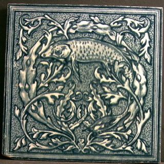 Fascinating Original Arts & Crafts FISH Tile by CRAVEN DUNNILL c1890