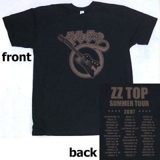 ZZ TOP GUITAR SUMMER US TOUR 2007 BLACK T SHIRT XL NEW