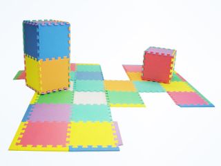 NEW 36 Thick Rainbow Foam Interlocking Puzzle Play Mat w/ Edges 