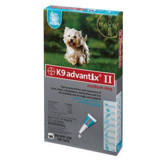 K9 Advantix II 4 Month Flea & Tick Control Dogs 11 20lbs Medium Dog 