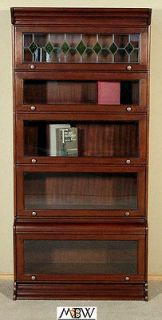 Solid Mahogany Stackable Barrister Attorneys Lawyers Bookcase 