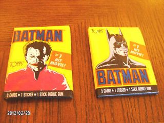 TOPPS 1989 BATMAN THE MOVIE SERIES 1 TRADING CARD 2 LOT SEALED WAX 