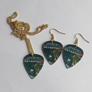 AVENGED SEVENFOLD Guitar plectrum picks Necklace & Earrings Set
