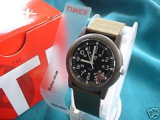 NEW TIMEX MENS GREEN/OLIVE MILITARY STYLE 24 HR WATCH