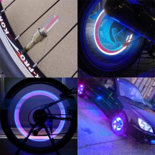 Bike Cycling Motorcycle Car Valve Cap Tire Tyre Spoke Wheel Rim LED 