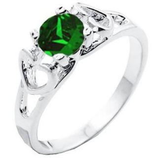 New Mother/Daughter Emerald Green CZ Ring   Sizes 5 8