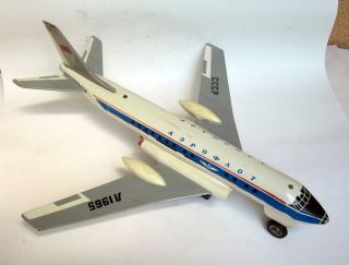   CCCP AEROFLOT AIRLINES IL PLANE AIRPLANE BATTERY PLASTIC TIN TOY