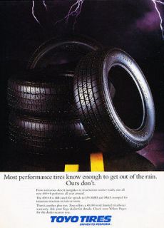 1989 Toyo Tires   Rain   Classic Vintage Advertisement Ad D207