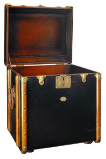   MODELS Stateroom Travel Trunk Black End Table Train / Ship Chest