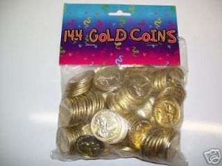 288 PRESIDENTIAL GOLD COINS plastic play money birthday