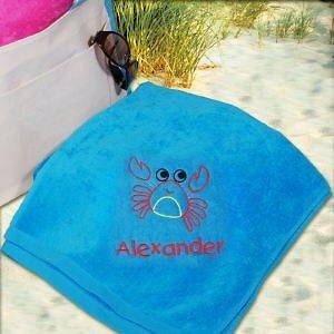PERSONALIZED BOY CHOOSE COLOR BLUE LIME GREEN OR RED SUMMER CRAB BEACH 
