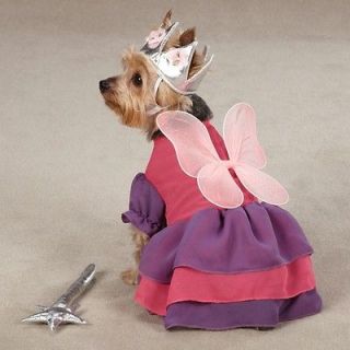   Zoey Fairy Princess Halloween Dog Costume w/ Crown and FREE Wand Toy
