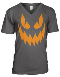   Men V neck T shirt Halloween Pumpkin Costumes Candy Trick Treat