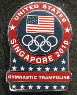 Singapore YOG Olympic USA Gymnastic Trampoline Team pin
