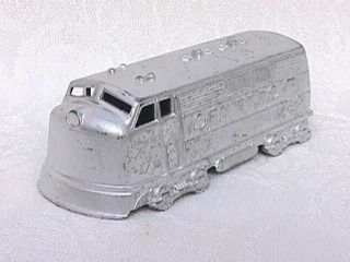Vintage Silver Midgetoy Die Case Metal Train Engine Rockport ILL USA