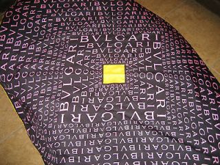 BVLGARI 100% SILK SCARF black pink yellow logo 34 square