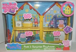 Fisher Price Peppa Pig Peek N Surprise Playhouse Playset Folds Up 2012