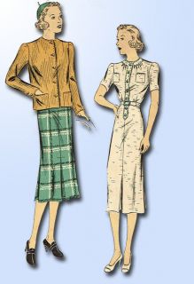 1930s Du Barry Jacket & Dress Pattern Chic CLASSIC UNUSED 32 B