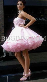   &CO. BABY PINK CRYSTAL FLOWERS DESIGN ORGANZA UNDER SKIRT PROM DRESS
