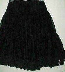 NEW 2 LAYER LONG NYLON CHIFFON PETTICOAT W/ LACE 28 30 OR 32 LENGTH 