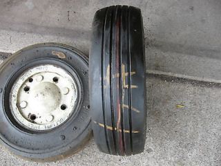 Vintage Cast Iron Wheels w Solid Rubber Tires Mono soft Shoe 4.00 X 8
