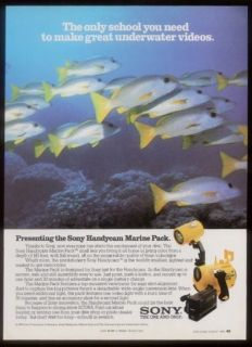 1986 Sony Marine Pack underwater camera photo print ad