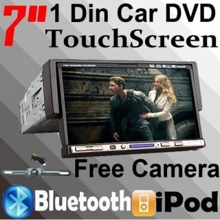  Single Din 7 In dash Car Stereo DVD Player TV Ipod BT Radio SD+CAMERA