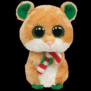 CANDY CANE the Hamster TY BEANIE BOOS BOOS CURRENT Christmas MINT NEW