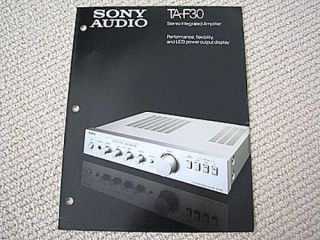 Sony TA F30 integrated amplifier brochure catalogue