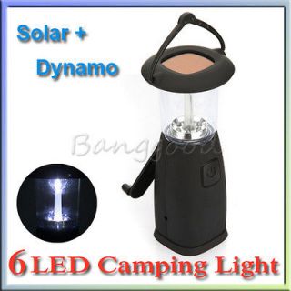 6LED Portable Hand Up Crank Dynamo Solar Camping Bivouac Camp Lantern 