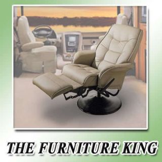   LEATHERETTE RECLINER CAPTAINS CHAIR SEAT SWIVEL RV BOAT USE MOTORHOME