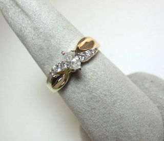   OFF UNIQUE .55CT WHITE MARQUISE DIAMOND 14K Y/GOLD ENGAGEMENT RING