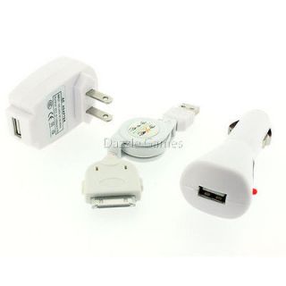 Home Wall+Car Charger AC Adapter+USB Cable for iPhone 3G 3GS 4 4G 4S 