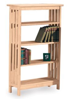 New Mission Bookshelf 48 Height  Solid Wood Shelf Unit