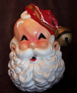 vintage 1950s Styrofoam Santa Claus Head Hanging Christmas Decoration