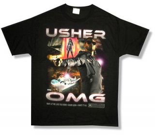 USHER OMG 2010 TOUR BLACK T SHIRT NEW ADULT OFFICIAL 2X LARGE XL