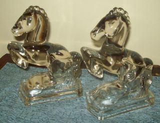 glass horse bookends in Collectibles