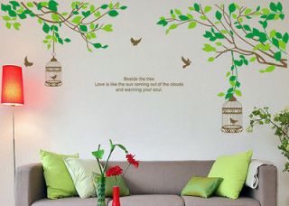 Lovers Tree&Birdcage Birds Wall Stickers Sticker Decor Decals Art 