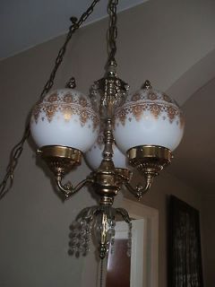 gold glass swag light lamp ceiling fixture chandelier from canada 