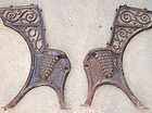 SET OF 2 ANTIQUE CAST IRON DESK SIDE ENDS LEGS VICTORIAN DESIGN 1800S 
