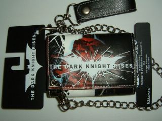 Batman Dark Knight Rises Bat Logo DC Comics Chain Wallet Nwt