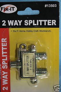 CABLE SPLITTER 2 way TV coax video coaxial television connector
