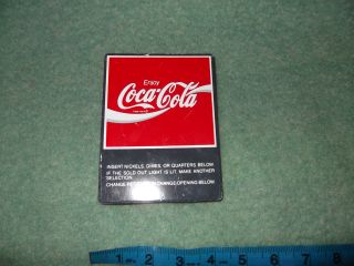   Cola Coke Vintage Cooler Coin Deposit Instructions Metal Plate Machine