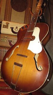Vintage Early Original 1940s Kay Archtop Electric Guitar w Pickup 