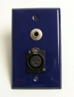 ProCraft Blue Stainless Steel Wall Plate   One XLR and One 1/4 TRS 