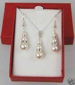 wedding Bridesmaid Natural salt water 6 8 10mm chunky pearl pendant 
