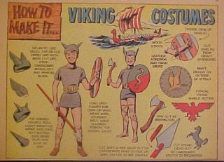 1954 How to Make It~ Viking Costumes Cartoon~Comic Strip Animation Art 