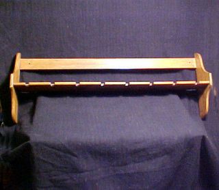 VINTAGE SPOON RACK WITH PLATE WALL RACK HOLDS 8 SPOONS PRIMITIVE FOLK 
